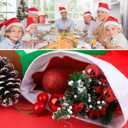 Elcoho 24 Pack Santa Red Hat Short Plush with White Cuffs Non-woven Fabric Christmas Hat