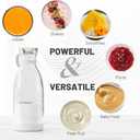 OTPEIR Portable Blender for Shakes and Smoothies with 11.83 Oz Travel Cup and Lid,Durable Stainless Steel Blades for Juice Blending Performance, White