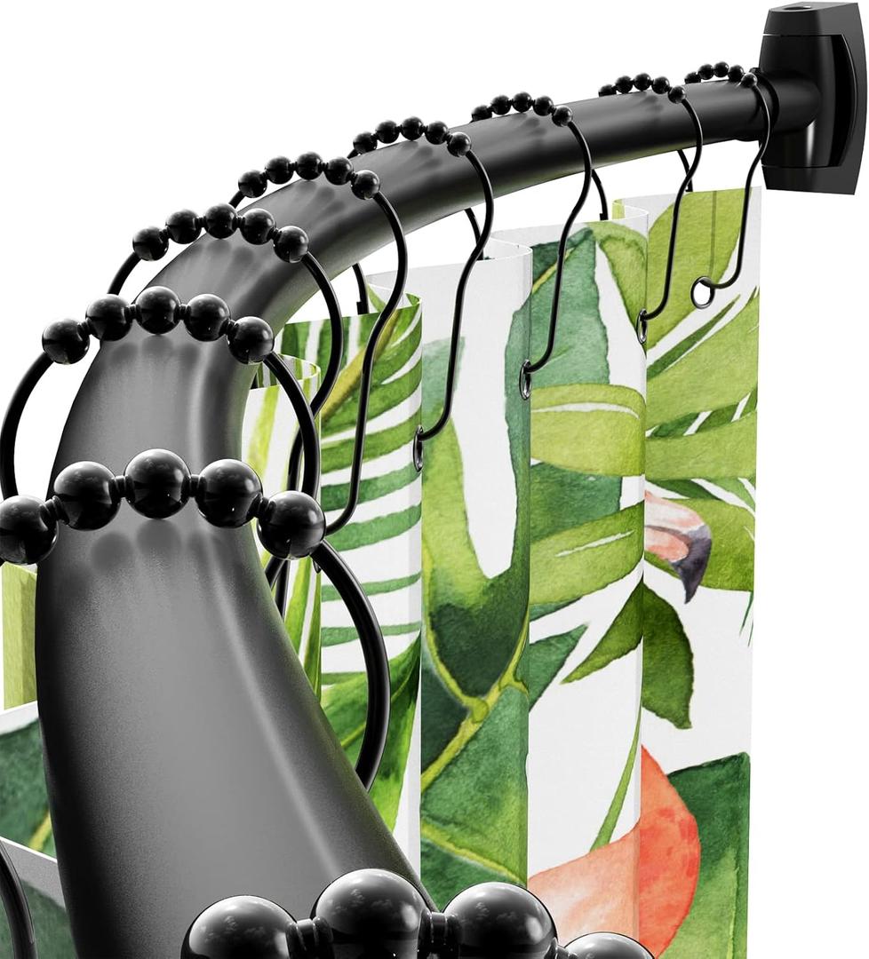 Curved Shower Curtain Rod 43-72 Inches Adjustable, Aluminum Shower Rod Rustproof, Round shower curtain rod, Curved Shower Rods for Bathroom, Bathtub, Stall, Black