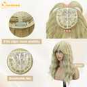 6"*6" Curly Wavy Blonde Synthetic Hair Topper with 5 Clips Wiglet for Women