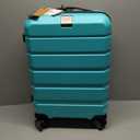 KROSER Hardside Expandable Carry On Luggage with Spinner Wheels & Built-in TSA Lock, Durable Suitcase Rolling Luggage with USB Port, Carry-On 20-Inch, Lake Blue