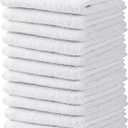 Towel and Linen Mart White Salon Towels, Pack of 12 (Not Bleach Proof, 16 x 27 Inches) Highly Absorbent Towels for Hand, Salon, Gym, Beauty, Spa, and Home Hair Care (White)