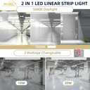 2FT LED Linear Strip Stairwell Light, 10W/20W Selectable, 1250lm/2500lm 5000K, 100-277V, IP20, 0-10V Dimmable 2 Foot Commercial Linkable LED Shop Ceiling Lights Fixture for Office Workshop, ETL DLC, 2FT 1 Pack