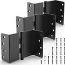 KOLET Offset Door Hinges, 4 Inches Expandable Door Hinges, 1/4" Radius Corner Ball Bearing Hinges, 2 Inches Widen Doorway, Smooth and Easy Installation, Matte Black, 3 Packs