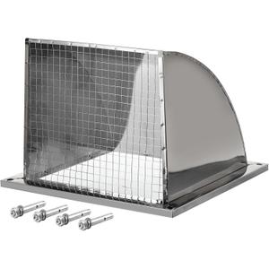 PATIKIL 12"x12" Wall Vent Cover, Exterior Dryer Vent Outlet Grille Louvered 304 Stainless Steel Outdoor Duct Ventilation with Mesh Screen for Bathroom Kitchen