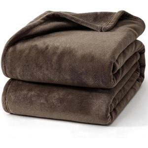 Hansleep Fleece Brown Full Blanket, Super Soft Flannel Fuzzy Plush Cozy Blanket for All Seasons, Brown, Full 84x90 Inches