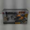 DOUBLE E Volvo RC Excavator 17 Channel 3 in 1 Construction Toys, 17 Channel Remote Control Vehicles Tractor Sandbox Toys Digger with Metal Shovel Drill Grab RC Truck for Kids Adults