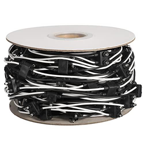 Partsam Double Male Bullet Plugs 2 Prong Continuous Wire Harness Roll for Side Clearance Marker Light,150 Male Plugs, 6" Lead Between Plugs