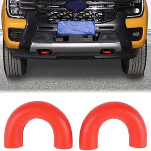 Aunginsy 2Pcs Front Bumper Tow Hook Covers Compatible with Ford Ranger 2023-2026, Front Bumper Tow Trailer Hitch Receiver Cover Towing Hitch Pull Ring Rubber Sleeve Protector Trim Exterior Accessories