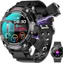 UYRGT Smart Watch with Earbuds for Men Women,Round 1.52'' Touch Screen,Military Outdoors Watches Built-in Headphones Combo,Fitness Tracker with 100+ Sport Modes(Answer/Calls), for Android iPhone