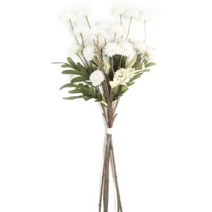 EQUSPUR Artificial White Mums Flowers, 5 Pcs Faux Mums Mini Chrysanthemum Flowers Bulk with Stems, Floral Arrangements for DIY Bouquet Home Wedding Table Centerpiece Decor