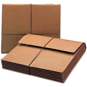 Smead Extra-Wide 5 in Expansion Wallets with Elastic Cord, Redrope, Letter, Red, Tyvek Reinforced