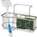Simple Houseware Kitchen Sink Caddy Organizer for Brush Sponge Holder, Chrome