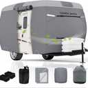 Umbrauto Fiberglass Travel Trailer Cover Fits 11'-13' Trailers, Upgraded 7 Layers Top Camper RV Cover with Windproof Strap,Adhesive Repair Patches