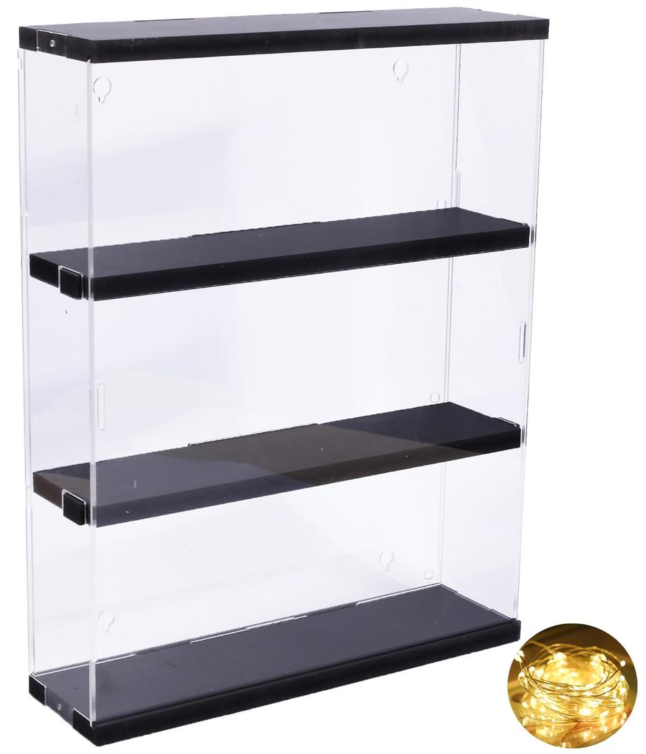 Wall - Mounted Black Plastic Display With a Transparent Cover 8.5"W x 11.5"L, Pack of 8