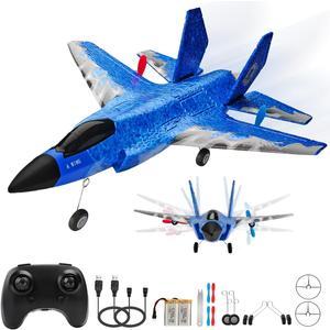 Foam RC Plane RTF F-35 RC Airplane 2.4Ghz 6-axis Gyro Jet Pane with Light Strip Toy Gift for Kids Boys Girls Adults Beginners