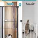 No Pawblems 55" Extra Tall Pet Gate for Cat/Dog, 29-40" Wide Auto Close Tall Dog Gate for Doorways/Hallways, 1.37" Ultra Narrow Spacing, NO Drilling Pressure Mounted, Black