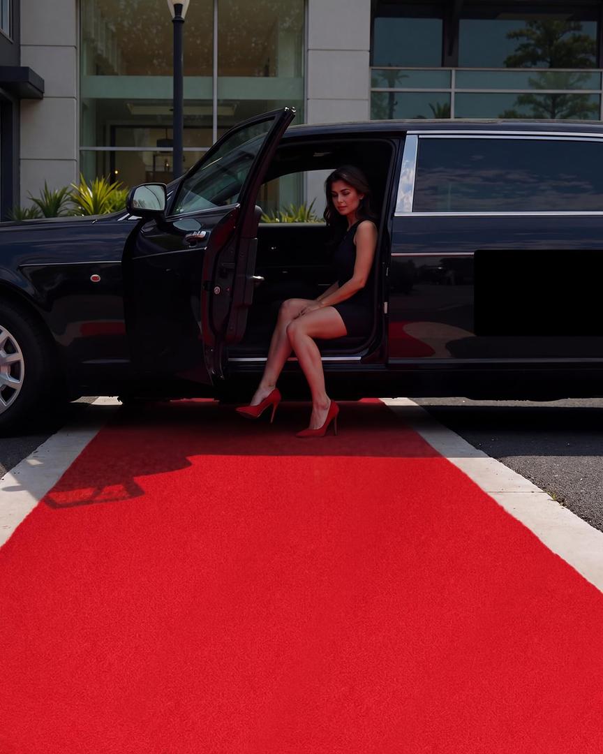 tixpol Red Carpet Runner for Party, 4ft x 50ft Wedding Aisle Runner, Heavy Duty 450 GSM Thick Event Carpet, No Tape Needed Floor Runner for Ceremony, Hollywood, Grand Opening, Awards Night Entrance