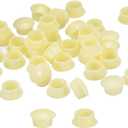 uxcell 150Pcs Screw Hole Plugs, 14mm(9/16") Dia Plastic Round Button Plugs Snap in Locking Hole Covers Flush Type Caps for Furniture Cabinet, Cream Color