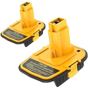 2 Packs DM18D Battery Adapter Converter with USB Port for Dewalt 18V Tools, Converts for De-Walt 20V for Mil-Waukee 18V Li-ion to De-Walt 18-V Battery Adapter