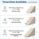 Airpanda Dog Stairs for Small Dogs and Cats 3 Step Pet Ramp for Couch & Sofa, Non-Slip Dog Steps for Pets, Washable Cover, High-Density Support Foam for Easy Climbing,Beige