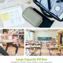 Portable Pill Organizer, Pill Box with 7 Compartments, Small Pill Case for Travel, Daily Medicine Pill Organizer with Air-Tight Lid (Green)