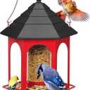 Kingsyard Metal Bird Feeder for Outdoors Hanging, 3 lbs Seed Feeder, Wild Bird Feeders for Garden Cardinal Finch Bluebird, Easy to Fill & Clean, Red