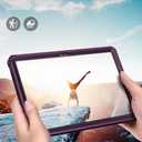 MoKo Case Fit Galaxy Tab A11 Plus/ A9 Plus 11-Inch 2026/2024, Shockproof Full Body Rugged Stand Back Cover with Built-in Screen Protector for Galaxy Tab A11+/ A9+ Tablet, Dark Purple