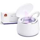 Sonic Pro Dental Cleaning Pod, 43kHz Ultrasonic Retainer Cleaner Machine for Dentures, Mouth Guards, Braces, Toothbrush Heads, Jewelry & All Dental Appliances, FSA/ HSA Eligible (Pearl White)