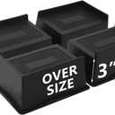 4 Pack Bed Risers 3 inch, Oversized Furniture Risers Heavy Duty, Extra Wide Bed Lifts Risers for Couch, Table, Sofa, Dorm Twin XL, Desk, Bed Frame Risers Supports Up to 6,500 Lbs