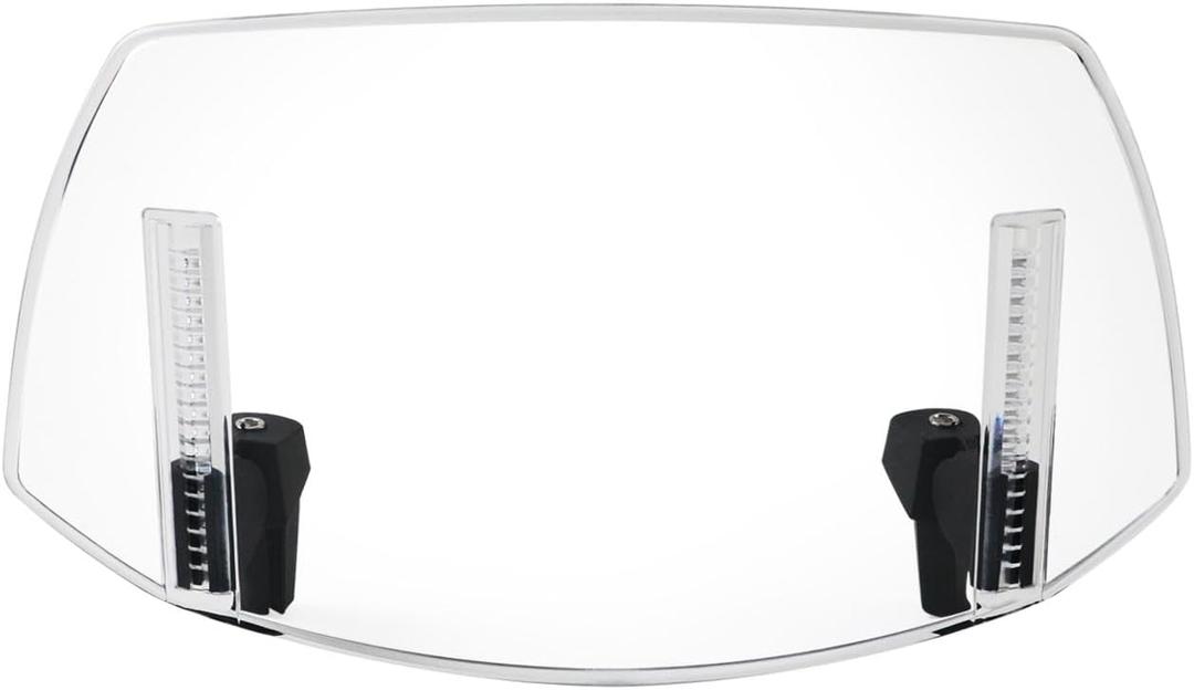 PACEWALKER Universal Motorcycle Windshield Extension Motorcycle Wind Deflector Adjustable Clip-on Windscreen Visor Fit for Most Motorcycle Scooter Dirt Bikes (Transparent)