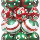 Sea Team 60mm/2.36" Set of Colorful Painted Sparkling Ornaments and Hanging Baubles for Christmas Tree - 30 Pieces (Elfe)