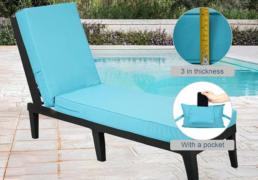 Chaise Lounge Cushions Covers for Patio (Not Includes Cushion), Waterproof Chair Cushions Replacement Covers, Seat Cushions Slipcovers for Outdoor Furniture (Teal, 72"x 22"x 3" Chaise Lounge Cushions Covers for Patio (Not Includes Cushion), Waterproof Chair Cushions Replacement Covers, Seat Cushions Slipcovers for Outdoor Furniture (Teal, 72"x 22"x 3"