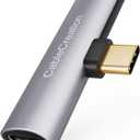 CableCreation USB C Splitter, 2-in-1 USB C Audio and PD Charging Adapter, Type C Aux Cord Compatible with New iPad Pro, MacBook, iPhone 16 15, Galaxy S9/S10/S20/S21 Ultra/S22/S23/S24, Pixel 9/8/7/6+