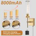 Wall Sconces,Gold Battery Operated Wall Sconce Dimmable Touch 3000K/6000K 2 Color Bulbs 8000mAh Fast Chargin Endurance 100 Hours with Remote Control Wireless Wall Lights for Bedroom Living Room