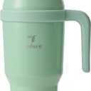 REDUCE 40 oz Stainless Steel Tumbler with Handle - Dual-Wall Vacuum Insulated Travel Mug, Sweat-Proof Lid & Reusable Straw - Keeps Drinks Cold for 24 Hrs, Fits Cupholders, Dishwasher Safe - Matcha