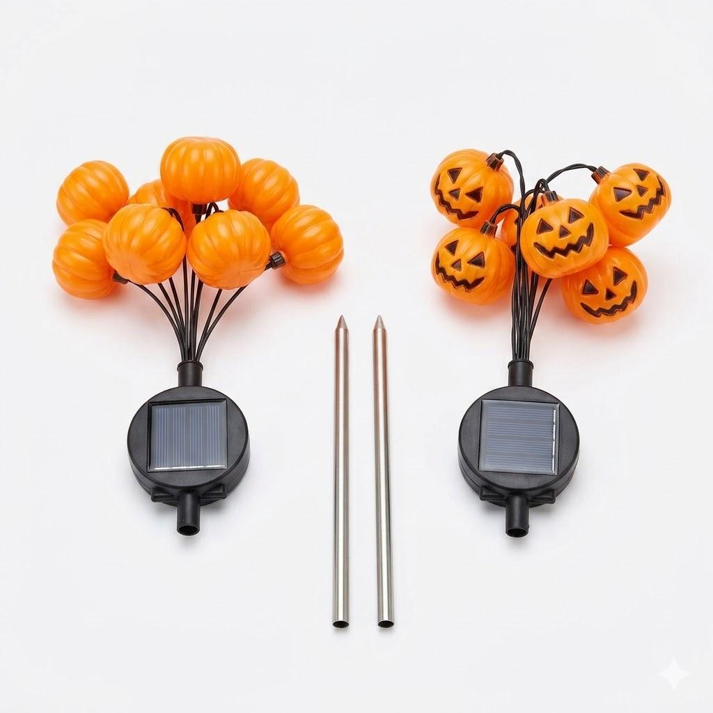 2Pcs Outdoor Solar Pumpkin Lights Garden Ghost Solar Lights