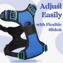 Rabbitgoo Dog Harness Medium Sized, No Pull Pet Harness with 3 Buckles, Adjustable Soft Padded Vest with Control Handle, Walking Reflective Pet Vest for Medium Dogs, Blue, M