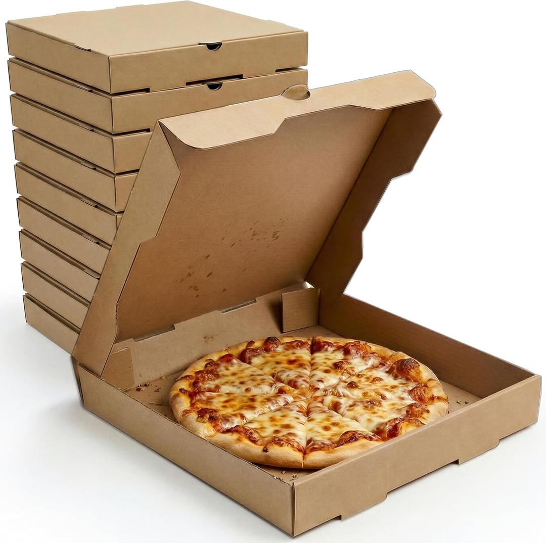 BOARDS+ Pizza Boxes 8 x 8 x 1.75 Inches (30 Pack) | Kraft Corrugated Cardboard Pizza Boxes | Keep Your Pizzas, Homemade Baked Goods Hot & Steamy