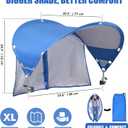 XL Universal Chair Canopy Umbrella, UPF 50+ Foldable Sun Shade Attachment with Adjustable Clamp, Fits Most Brands Beach, Camping, Lawn, Tanning, Zero Gravity, Lounge & Fishing Chairs