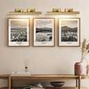 Picture Light, 24in Hardwired Picture Lights for Wall, Dimmable Wall Sconces Poster Light, Brass 4 Lighting for Paintings Frames Art Display Gallery Bedroom Living Room-Included Bulbs(Gold)