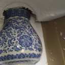 Blue and White Ginger Jar, Ceramic Chinoiserie Decorative Jars for Home, Office, Flower Vase Pocelain, Glossy Vase for Table, Living Room, Bookshelf, Mantle Fireplace, Centerpieces, 15" H