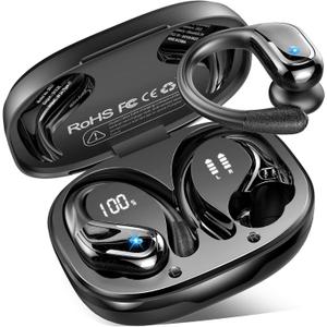Wireless Earbuds Sport, Bluetooth 5.4 Headphones 2025 Bluetooth Earbuds with 75Hrs Stereo, 4 ENC Mic, Over-Ear Buds with Earhooks Noise Canceling Earphones , IP7 Waterproof Headset for Workout/Running