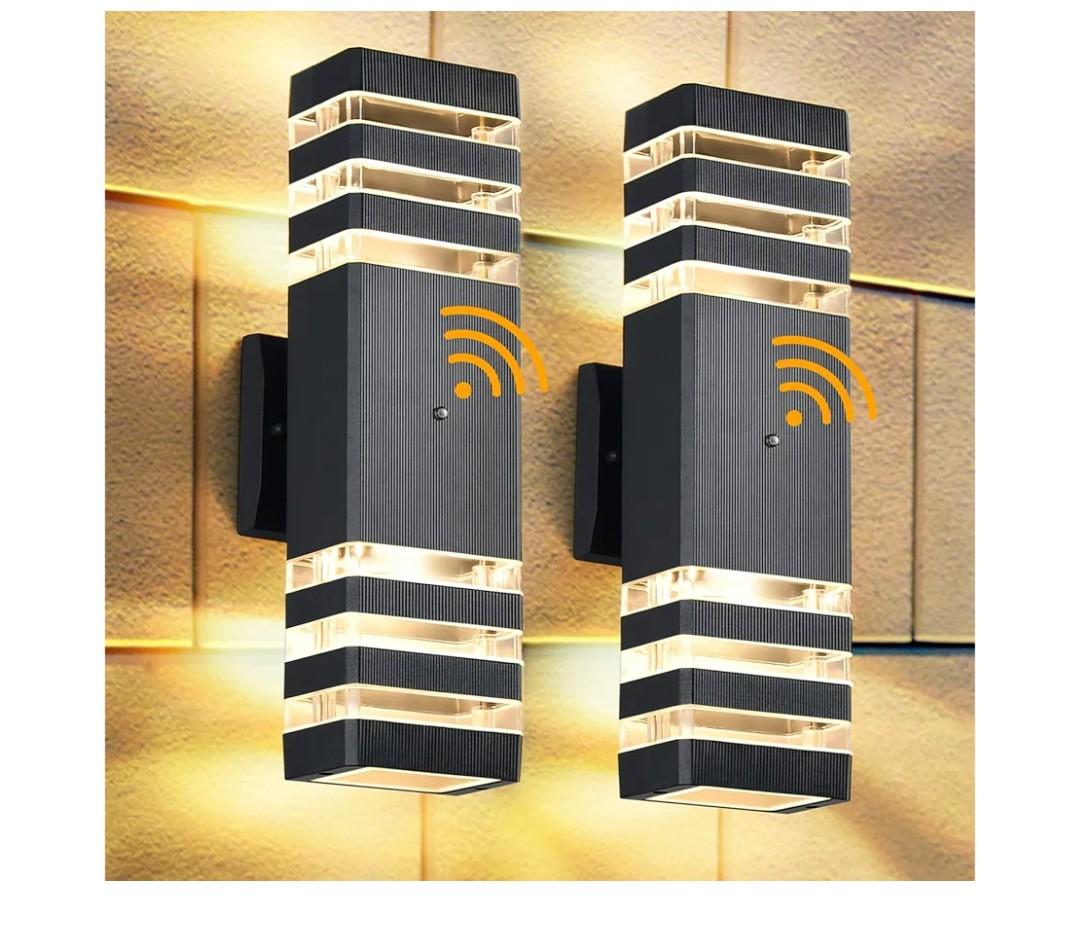 DASTOR Dusk to Dawn Outdoor Wall Lights, Modern Exterior Sconce Lighting Fixtures, Up and Down Outdoor Porch Lights, Aluminum Waterproof Outside Lights for House Porch Garage, 2 Pack
