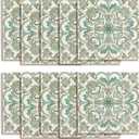 AM AMAONM 10pcs 20x20cm Removable Square Vintage Floral Pattern Tile Stickers 3D Decorative Peel and Stick Vinyl Self Adhesive Wall Tiles Decor Decals for Kitchen Backsplash Bathroom Furniture (A)