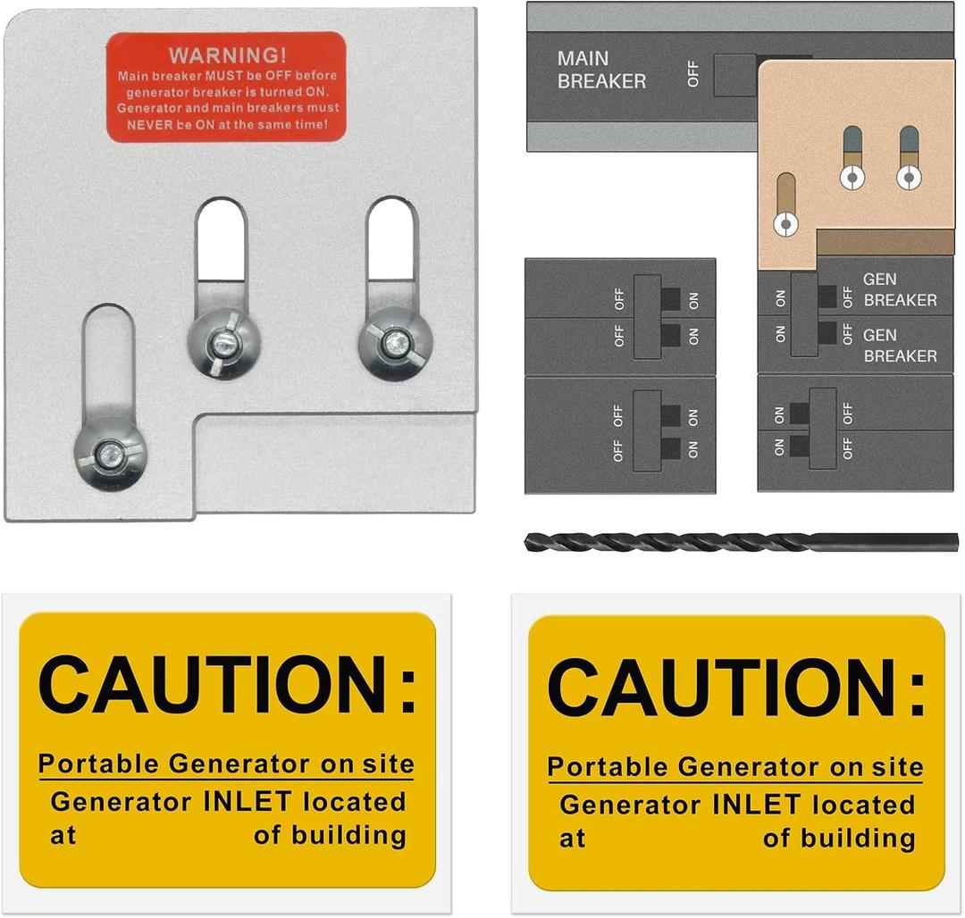 Generator Interlock Kit Suitable for Square D QO or Homeline 150 or 200 amp Panels, 1 3/8 Inches Spacing Between The Main and Generator Breaker, Professional Generator Interlock Kit