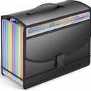 Expanding File Folder Accordion File Organizer with Handle,Fun Storage 13 Pockets Portable Document Organizer File Box Filing Organizer for Home School Office Traveling, A4 and Letter Size