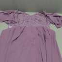 BeryLove Cocktail Formal Party Dress Bridesmaid Wedding Guest A Line Lace Elegant Flowy Prom Dresses (Purple, XL)
