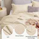 Love's cabin Quilts for Queen Bed Camel Bedspreads Bedding Set - Summer Lightweight Bedspread Comforter - Wave Pattern Bedding Coverlet for All Season - 3 Pieces (1 Quilt, 2 Pillow Shams)