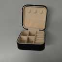 PU Leather Small Jewelry Box, Travel Portable Jewelry Case for Ring, Pendant, Earring, Necklace, Bracelet Organizer Storage Holder Boxes (Black)